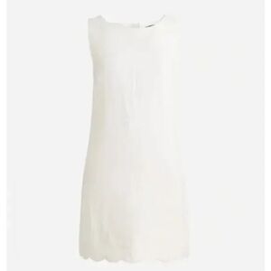 J. Crew Scalloped-trim shift dress in linen